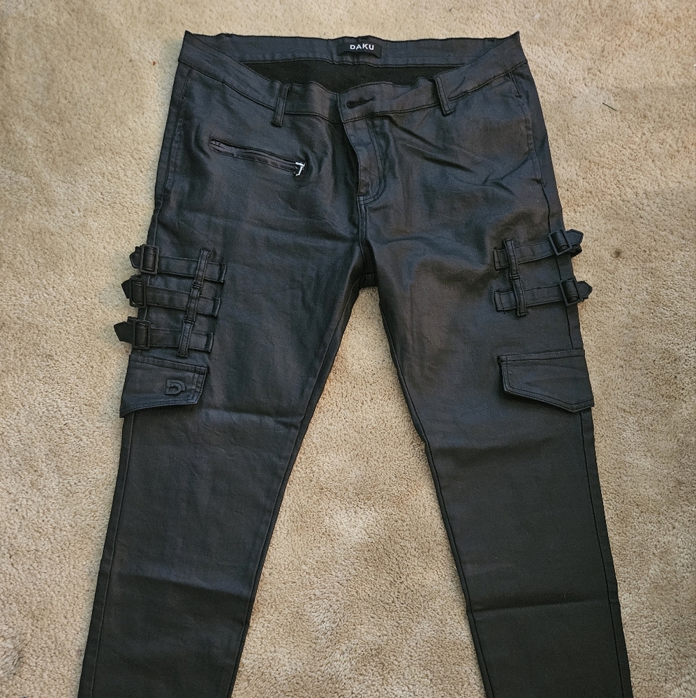 Black Leather Style Pants